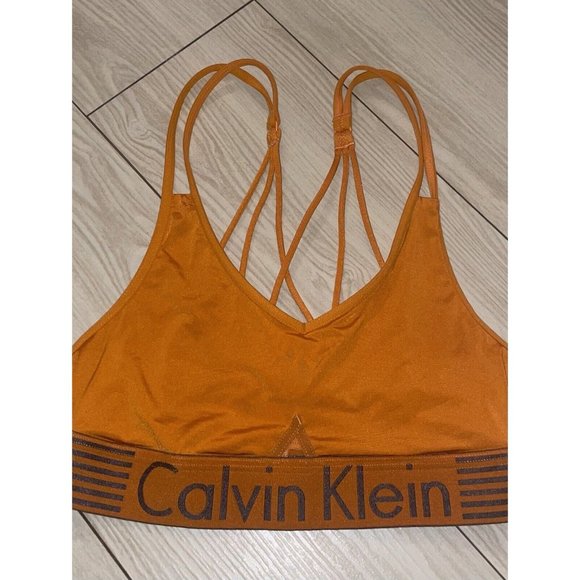 Calvin Klein QF1537 Microfiber Iron Strength Bralette WF Womens S Small Orange - Picture 3 of 6